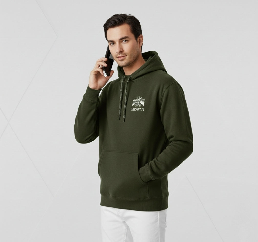Cotton Fleece Hoddies Olive (Regular)