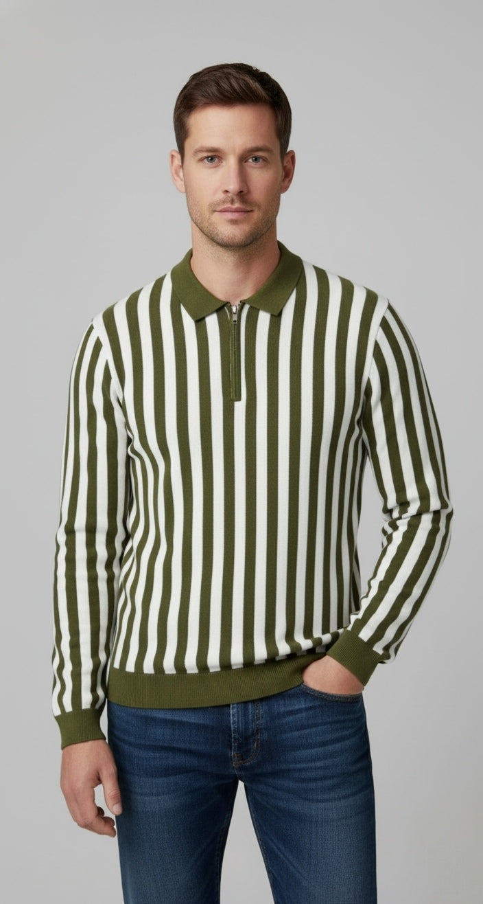 Old money style zipper Oliver Green