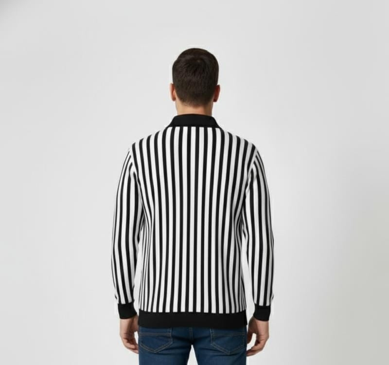 Old money style black zipper sweatshirt