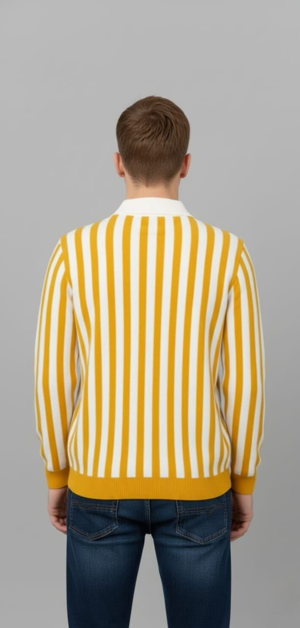 Old money style Yellow zipper sweatshirt