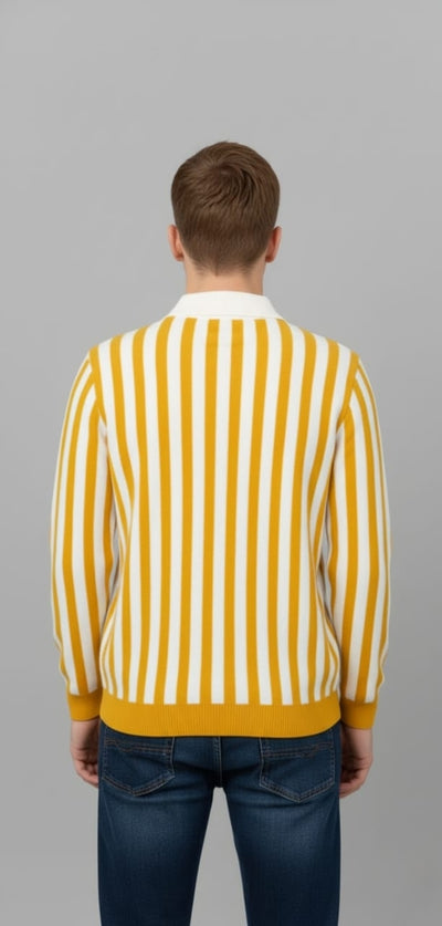 Old money style Yellow zipper sweatshirt