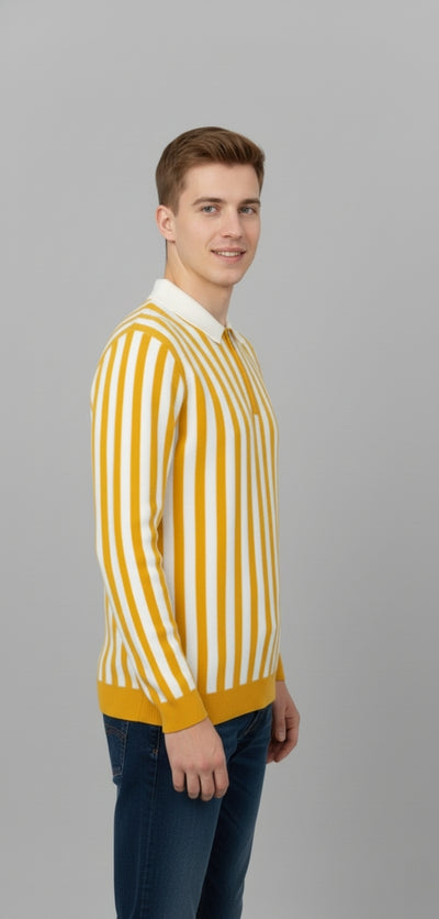 Old money style Yellow zipper sweatshirt