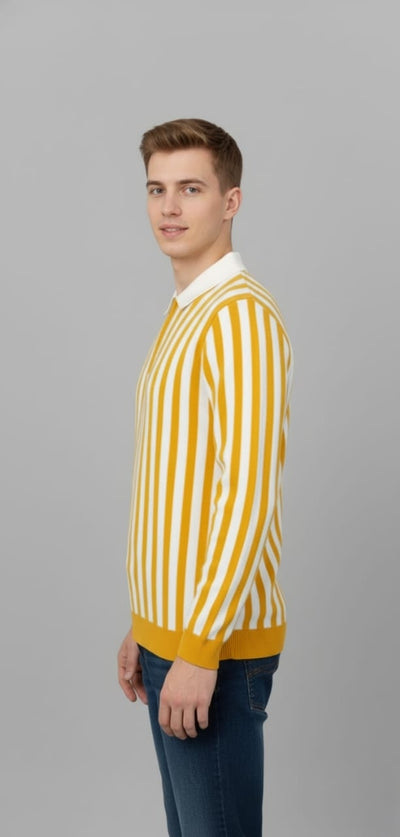 Old money style Yellow zipper sweatshirt