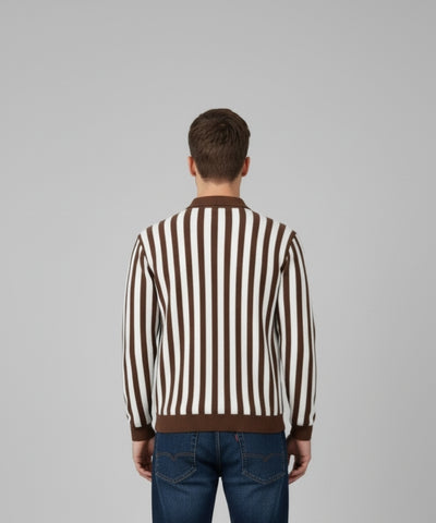 Old money style Brown zipper sweatshirt