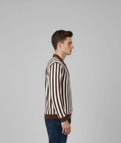 Old money style Brown zipper sweatshirt