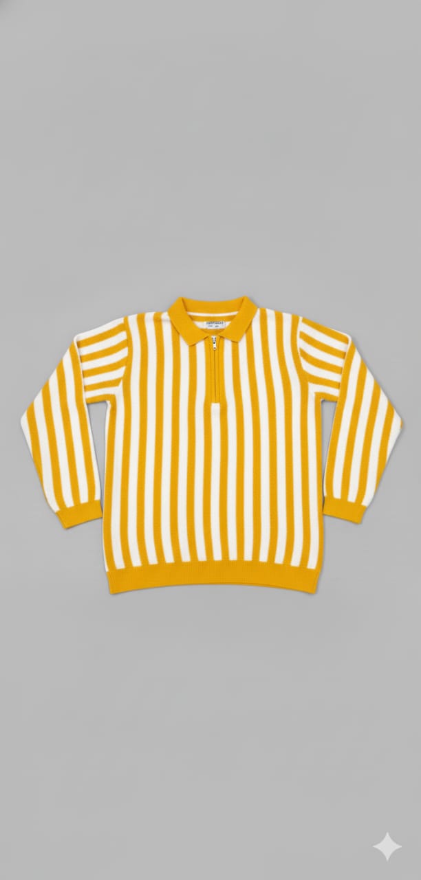 Old money style Yellow zipper sweatshirt