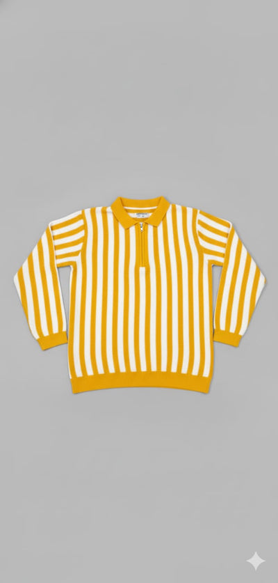 Old money style Yellow zipper sweatshirt